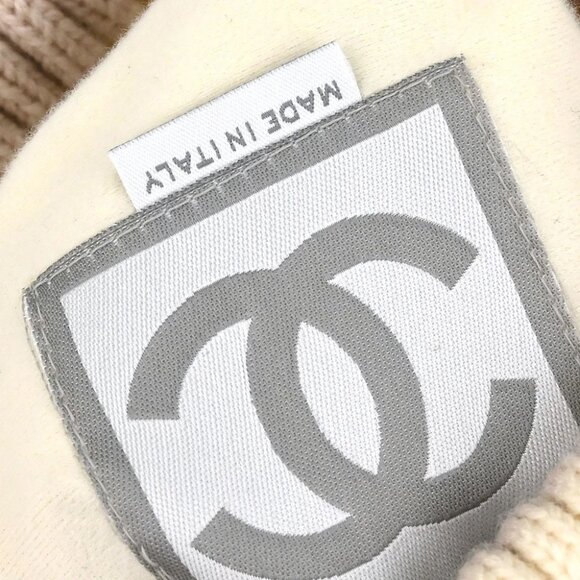 Chanel White Sport Line Knit Cap #M Small Good main image 6